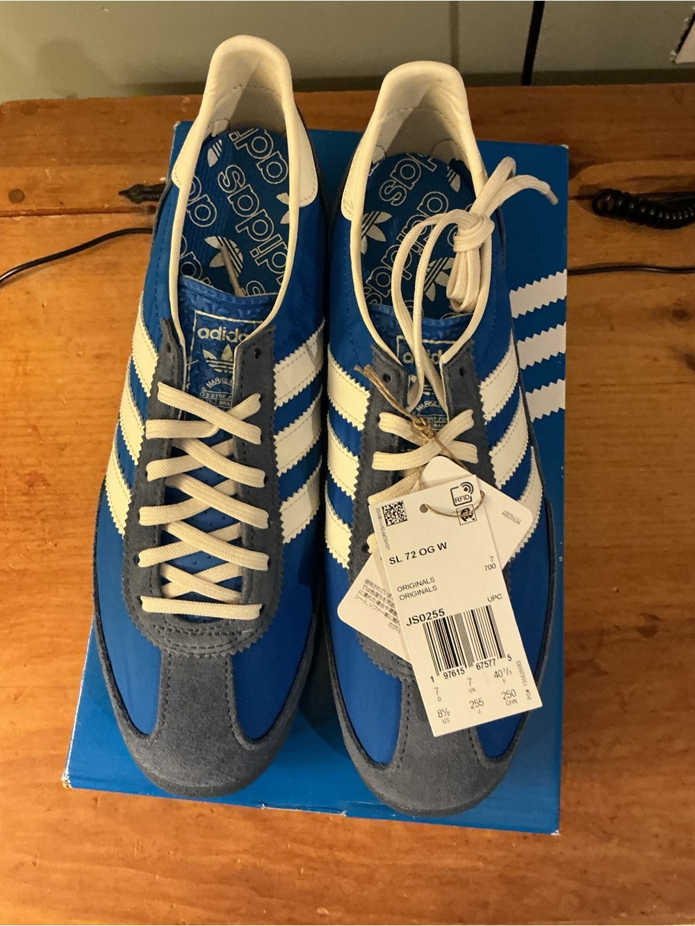 adidas SL 72 OG W women’s Blue White Retro Sneakers 7.5 youth 8.5 women’s JS0255